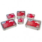 Contenitore in alluminio - 21,2 x 14,7 x 4 cm - 2 porzioni - coperchio incluso - Cuki Professional - pack 50 pezzi