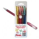 Roller gel Hybrid Dual Metallic - punta 1,0mm - 5 colori assorititi  - Pentel - astuccio 5 roller