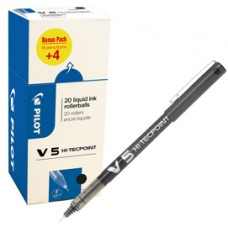 Roller Hi Tecpoint V5 con cappuccio - punta 0,5mm - nero - Pilot - conf. 16 + 4 pezzi Roller Hi Tecpoint V5 con cappuccio - punta 0,5mm - nero - Pilot - conf. 16 + 4 pezzi