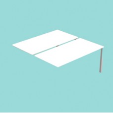 Postazione doppia aggiuntiva per scrivanie Agorà - 120 x 168 x 72,5 cm - bianco