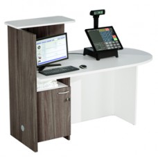 Postazione reception Concept - 145 x 83 x 117 cm - bianco/frassino toscano