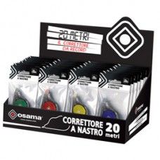 Correttore a nastro 20 Metri - 5 mm x 20 m - involucro colori assortiti - Osama