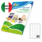 Etichette adesive LP4W - in carta - angoli arrotondati - permanenti - 47,5 x 25,5 mm - 44 et/fg - 100 fogli - bianco - Tico