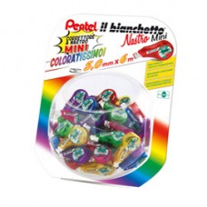 Correttore a nastro Il Bianchetto - 5 mm x 6 mt - colori assortiti - Pentel - expo 48 pezzi Correttore a nastro Il Bianchetto - 5 mm x 6 mt - colori assortiti - Pentel - expo 48 pezzi