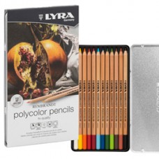 Pastelli colorati Rembrandt Polycolor - 3,7 mm - colori assortiti - Lyra - astuccio in metallo 12 pezzi Pastelli colorati Rembrandt Polycolor - 3,7 mm - colori assortiti - Lyra - astuccio in metallo 12 pezzi