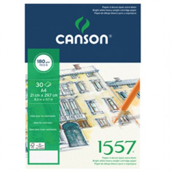 Blocco collato lato corto 1557 - A4 - 180 gr - 30 fogli - Canson