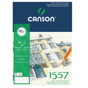 Blocco collato lato corto  1557 - A3 - 180 gr - 30 fogli - Canson