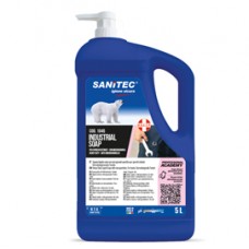 Sapone liquido Industrial Soap - con microgranuli scrub - dispenser 5 L - limone - Sanitec Sapone liquido Industrial Soap - con microgranuli scrub - dispenser 5 L - limone - Sanitec