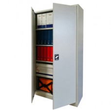 Armadio alto in metallo ad ante battenti - 4 ripiani regolabili - 100x45x200 cm - grigio - Bertesi