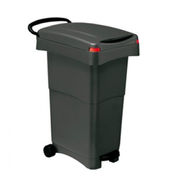 Bidone mobile a pedale - 80 L - 40x65x81 cm - PPL - grigio - Mobil Plastic