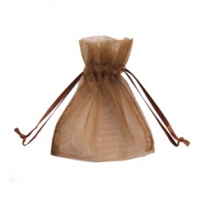 Sacchetti organza Milly - 12,5 x 17 cm - cioccolato - PNP - conf. 20 pezzi