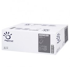 Asciugamani piegati a V - 22 x 21 cm - 18 gr - goffrata onda - bianco - Papernet - conf. 266 pezzi