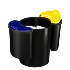 Cestino raccolta differenziata 516 - altezza 33,7 cm - diametro 26 cm -  nero/giallo/blu - Cep