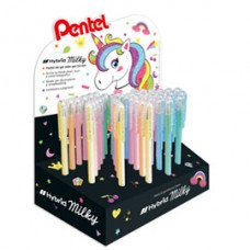 Penna gel Hybrid Milky - colori assortiti - Pentel - expo 48 pezzi