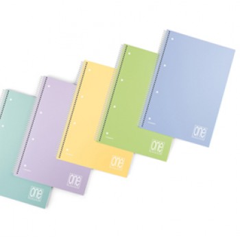 Maxiquaderno One Color Pastel - A4+ - forato -1 rigo - 80 fogli - 80 gr - spiralato - copertina PPL - Blasetti