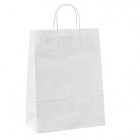 Shopper - maniglie cordino - 45 x 15 x 50 cm - carta kraft - bianco - Mainetti Bags - conf. 25 pezzi