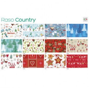 Carta regalo - raso - Country Natale - 70 x 100 cm - Rex Sadoch - scatola 100 fogli
