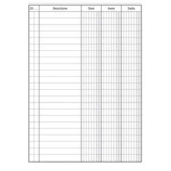 Registro Dare-Avere-Saldo - 96 pagine - 17 x 12 cm - DU133300000 - Data Ufficio