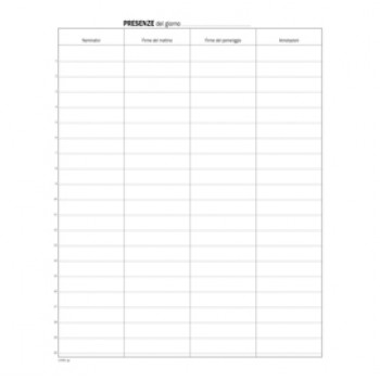 Registro firma presenza - 49 pag - 31 x 24,5 cm - DU1338100000 - Data Ufficio
