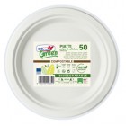 Piatto frutta monouso - rotondo - diametro 17 cm - cellulosa - bianco - Dopla Green - conf. 50 pezzi