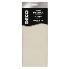 Carta velina - 20 gr - 50 x 76 cm - avorio - Deco - busta 5 fogli Carta velina - 20 gr - 50 x 76 cm - avorio - Deco - busta 5 fogli