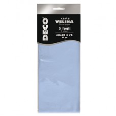 Carta velina - 20 gr - 50 x 76 cm - azzurro baby - Deco - busta 5 fogli Carta velina - 20 gr - 50 x 76 cm - azzurro baby - Deco - busta 5 fogli