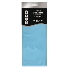 Carta velina - 20 gr - 50 x 76 cm - azzurro - Deco - busta 5 fogli Carta velina - 20 gr - 50 x 76 cm - azzurro - Deco - busta 5 fogli