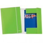 Cartella con elastico WOW - cartoncino plastificato - 3 lembi - 25x35 cm - verde lime - Leitz