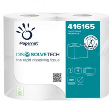 Carta igienica DissolveTech - 9,5 cm x 94 mt - diametro 12,1 cm - 850 strappi - Papernet - pacco 4 rotoli