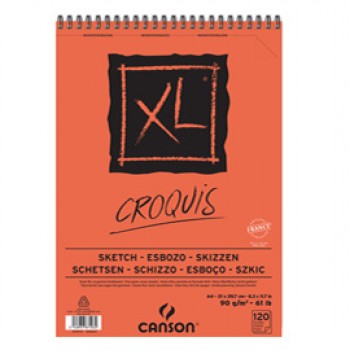 Album XL Croquis - A4 - 90 gr - 120 fg - bianco - Canson