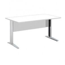 Scrivania Easy fianchi verniciati effetto cromato - lineare - 120 x 80 x 72 cm - bianco