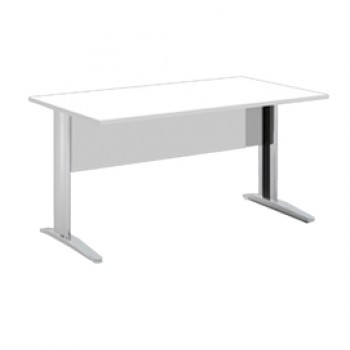 Scrivania Easy fianchi verniciati effetto cromato - lineare - 120 x 80 x 72 cm - bianco