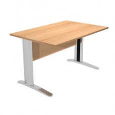 Scrivania Easy fianchi verniciati effetto cromato - lineare - 120 x 80 x 72 cm - faggio