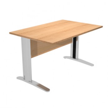 Scrivania Easy fianchi verniciati effetto cromato - lineare - 120 x 80 x 72 cm - faggio