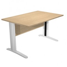 Scrivania Easy fianchi verniciati effetto cromato - lineare - 120 x 80 x 72 cm - rovere