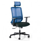 Poltrona semidirezionale Vertigo VRAPG - con braccioli regolabili e poggiatesta - nero/blu - Unisit