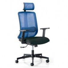 Poltrona semidirezionale Vertigo VRAPG - con braccioli regolabili e poggiatesta - nero/blu - Unisit Poltrona semidirezionale Vertigo VRAPG - con braccioli regolabili e poggiatesta - nero/blu - Unisit