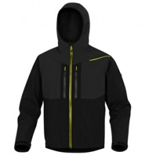 Giacca Softshell Horten - tessuto Softshell/poliestere/elastan - con cappuccio - taglia M - nero/giallo - Deltaplus