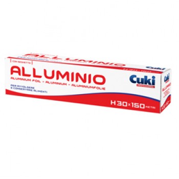 Roll alluminio - astuccio con seghetto - H 30 cm x150 mt - Cuki Professional