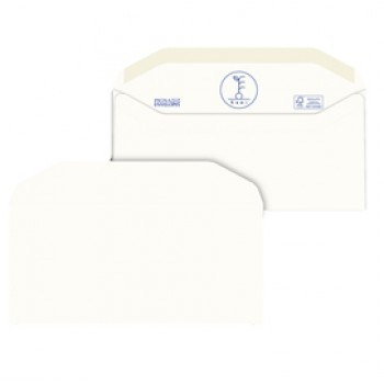 Busta Kami Gommata - senza finestra - 11 x 23 cm - 100 gr - carta riciclata FSC - bianco - Pigna Envelopes - conf. 500 pezzi