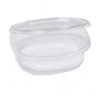 Contenitori ovali in PET - con coperchio incernierato - 18 x 15,1 x 6,5 cm - Europack - conf. 50 pezzi