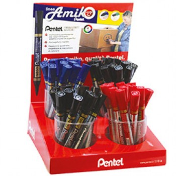 Marcatori Amiko - punta tonda e scalpello - colori assortiti - Pentel - expo 60 pezzi Marcatori Amiko - punta tonda e scalpello - colori assortiti - Pentel - expo 60 pezzi