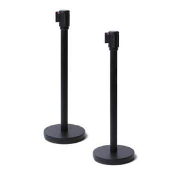 Colonnina segnapercorso - nero - con nastro nero 250 cm - Studio T Colonnina segnapercorso - nero - con nastro nero 250 cm - Studio T