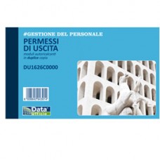 Blocco permessi di uscita - 50/50 copie autoricalcanti - 10 x 16,8 cm - DU1626C0000 - Data Ufficio