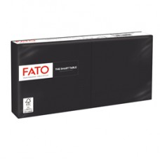 Tovagliolo - carta - 24 x 24 cm - 2 veli - nero - Fato - conf. 100 pezzi