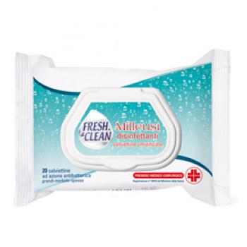 Salviette disinfettanti antibatteriche milleusi - Fresh&Clean - busta da 20 pezzi