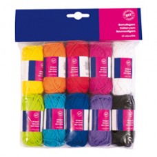 Matassa 100% cotone - lungh. 30 mt - colori assortiti - CWR - set 10 pezzi Matassa 100% cotone - lungh. 30 mt - colori assortiti - CWR - set 10 pezzi