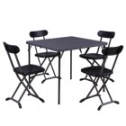 Set pranzo Horeca - pieghevole - antracite - Garden Friend - set 5 elementi