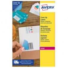 Etichette adesive coprenti BlockOut - in carta - permanenti - 199,6 x 289,1 mm - 1 et/fg - 25 fogli - bianco - Avery