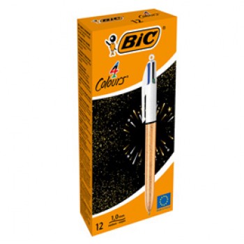 Penna a sfera a scatto 4 colori Party - 1,0 mm - Bic - scatola 12 pezzi